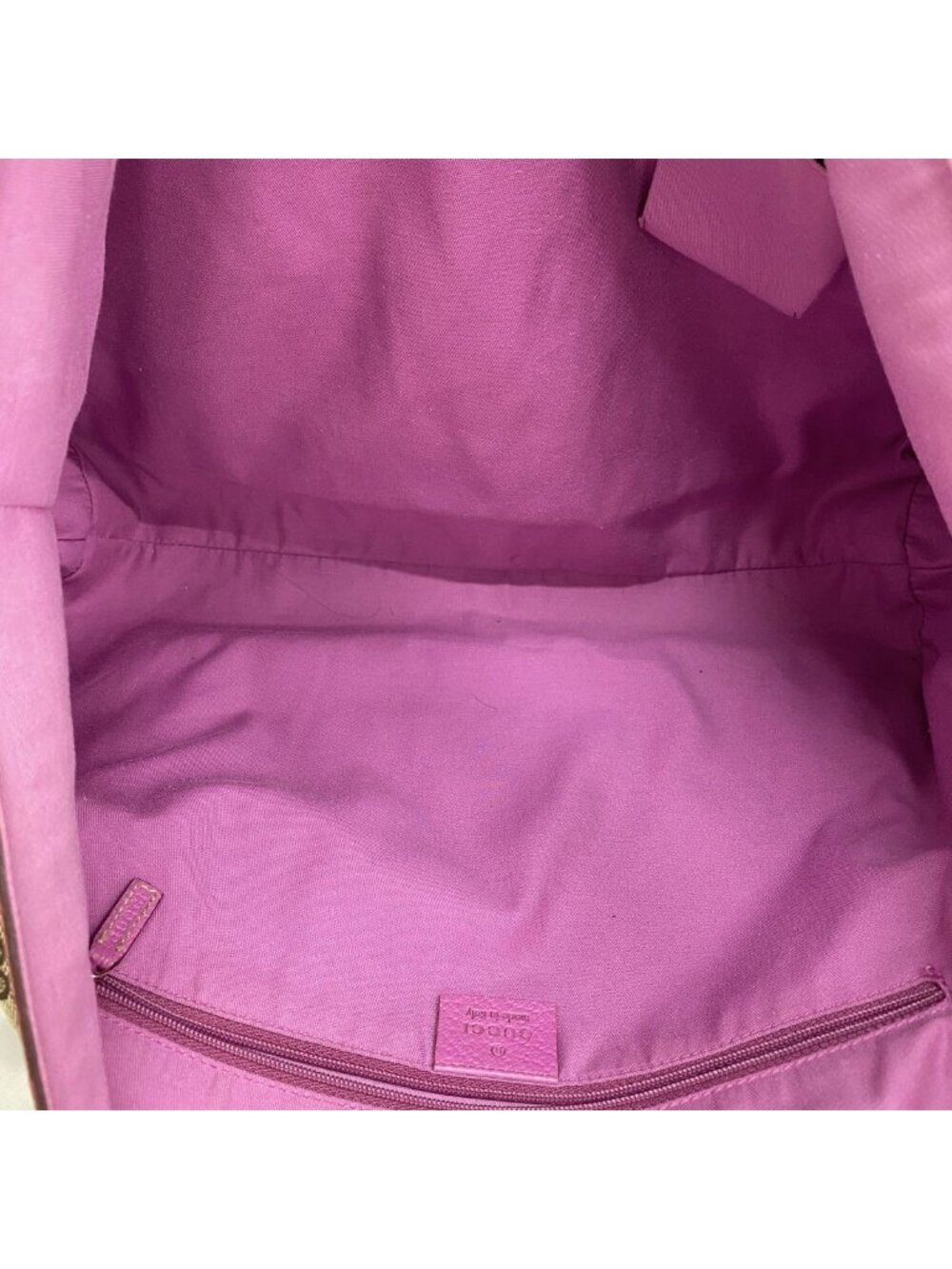 Gucci Tote GG Canvas Abbey Brown Purple Champagne Gold - Picture 4 of 10